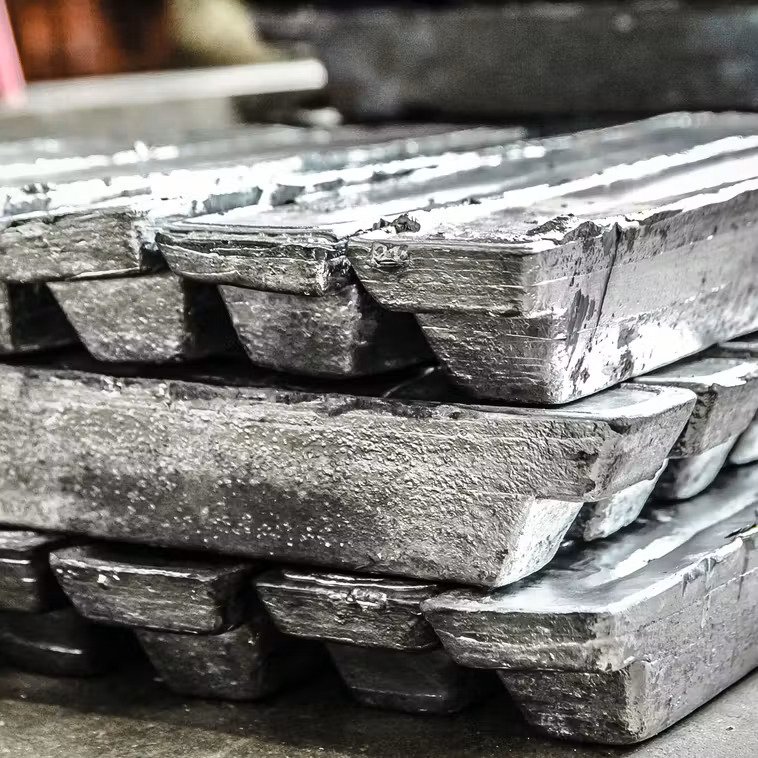 Refined Lead Ingots Industrial Grade Stacked on Wooden Pallet — PSR Metals